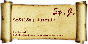 Szőllősy Jusztin névjegykártya